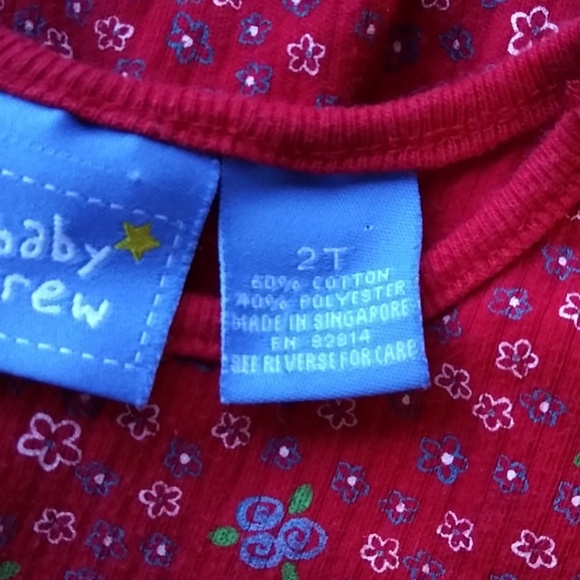 Baby Crew (Crewcuts) 2T Red Floral LS Dress - Picture 7 of 8